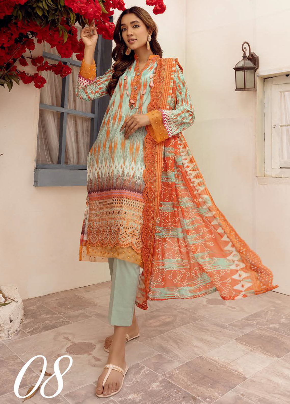 Mahees By Riaz Arts Embroidered Lawn Collection 2023 Vol-08 D-8