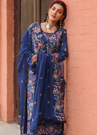 Mahnur Embroidered Lawn Suits Unstitched 3 Piece MN23L-V2 D-05 - Summer Collection