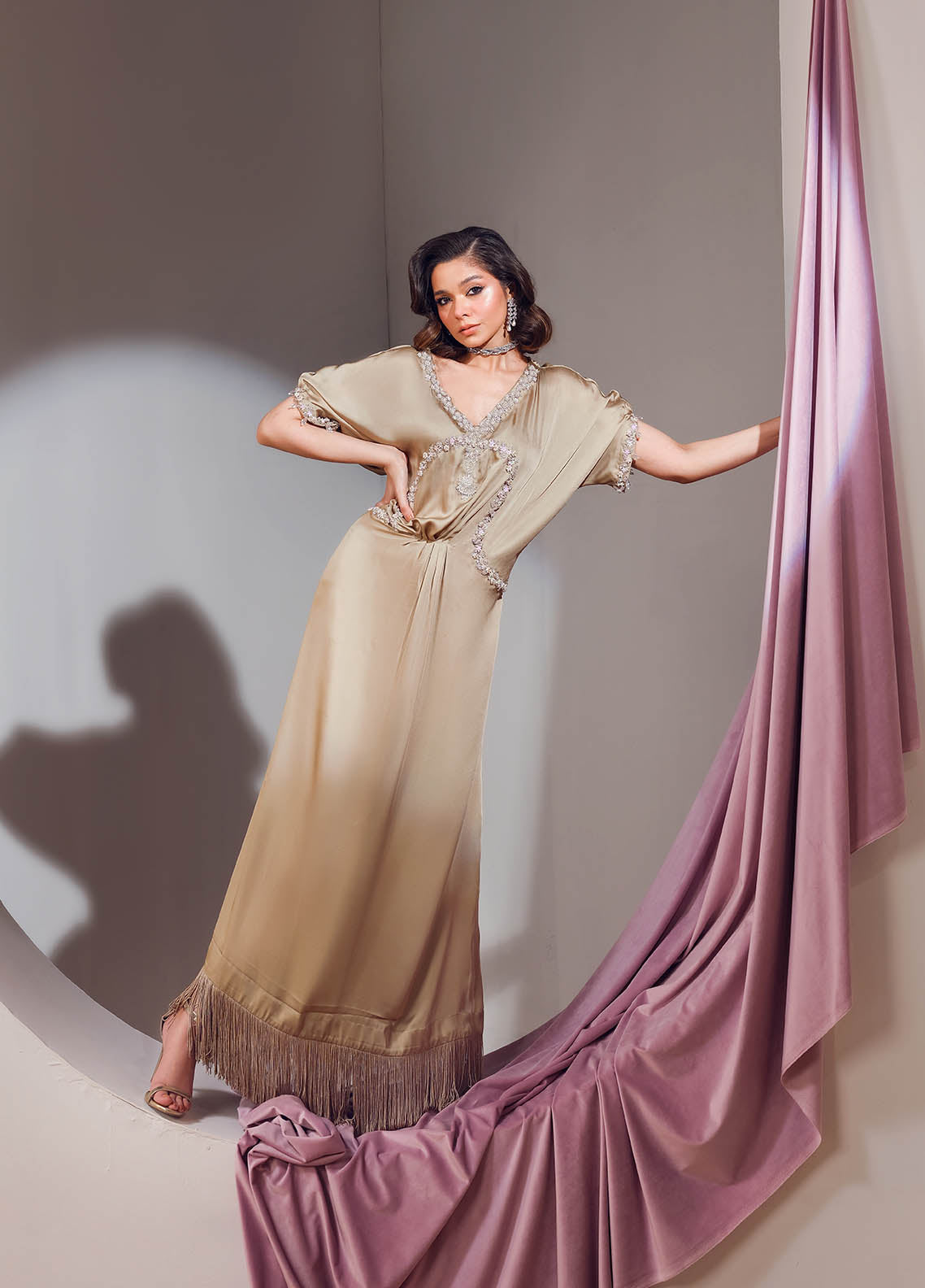 Mahum Asad Luxury Pret Silk Kaftan MA23FE GROOVE