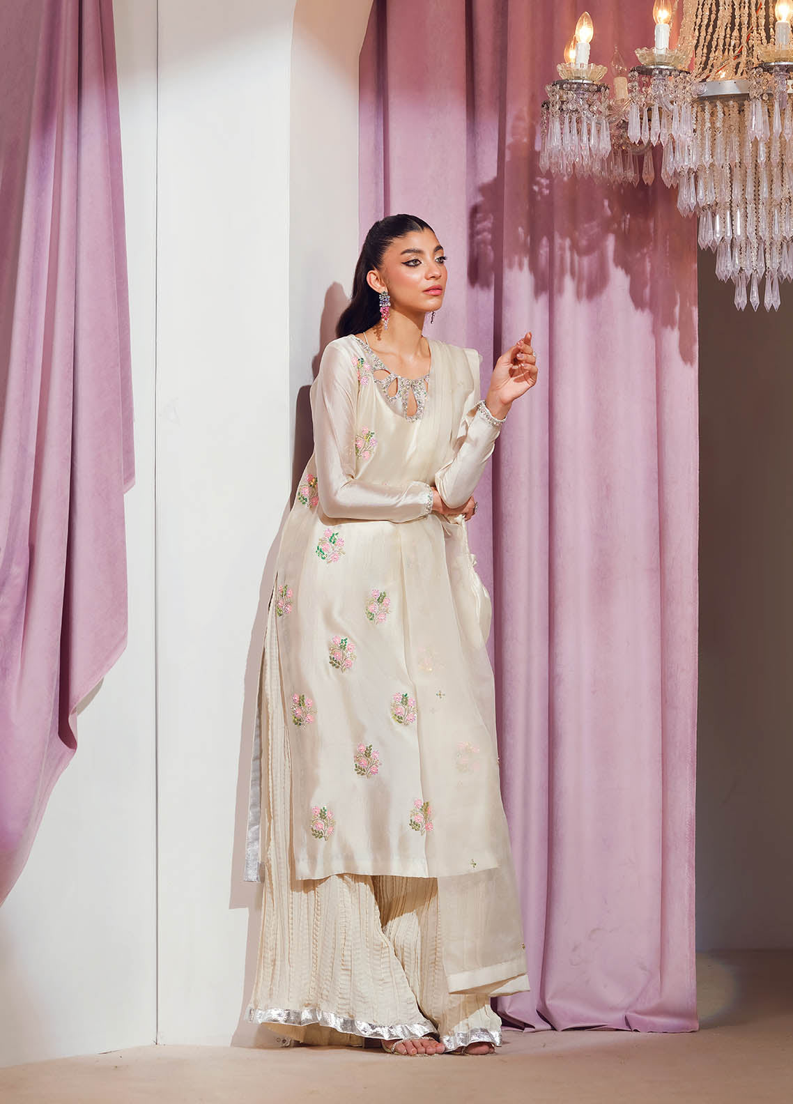 Mahum Asad Luxury Pret Silk 3 Piece Dress MA23FE GODDESS
