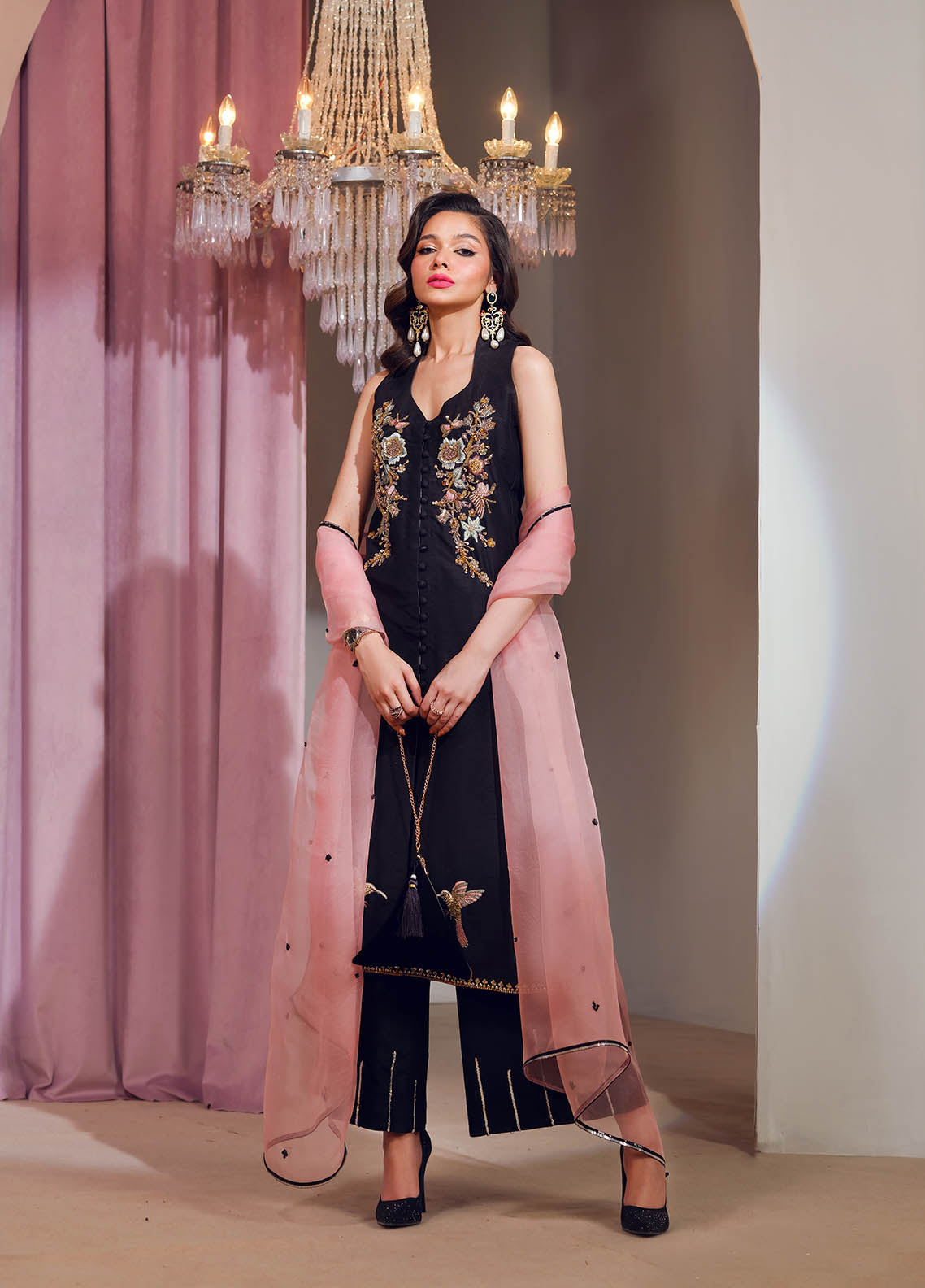 Mahum Asad Luxury Pret Raw Silk 3 Piece Dress MA23FE VERVE