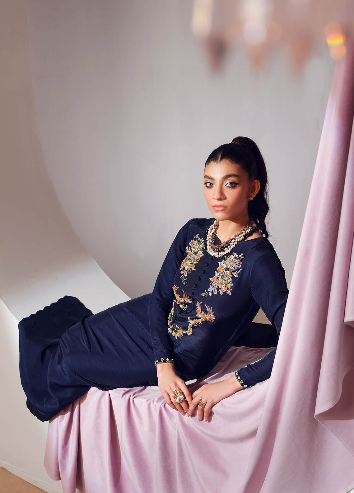 Mahum Asad Luxury Pret Raw Silk 3 Piece Dress MA23FE BLOOM