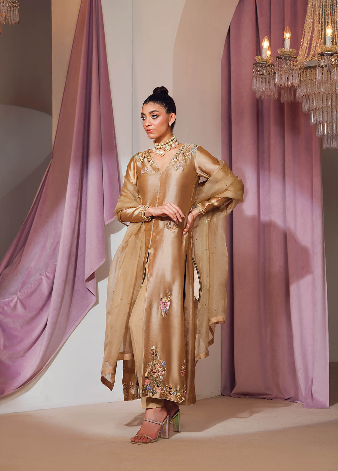 Mahum Asad Luxury Pret Silk 3 Piece Dress MA23FE SUAVE