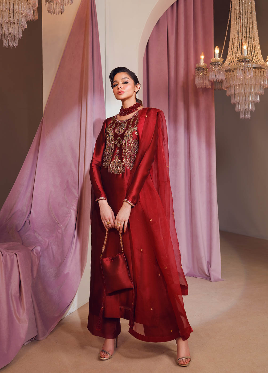 Mahum Asad Luxury Pret Silk 3 Piece Dress MA23FE LA BELLA