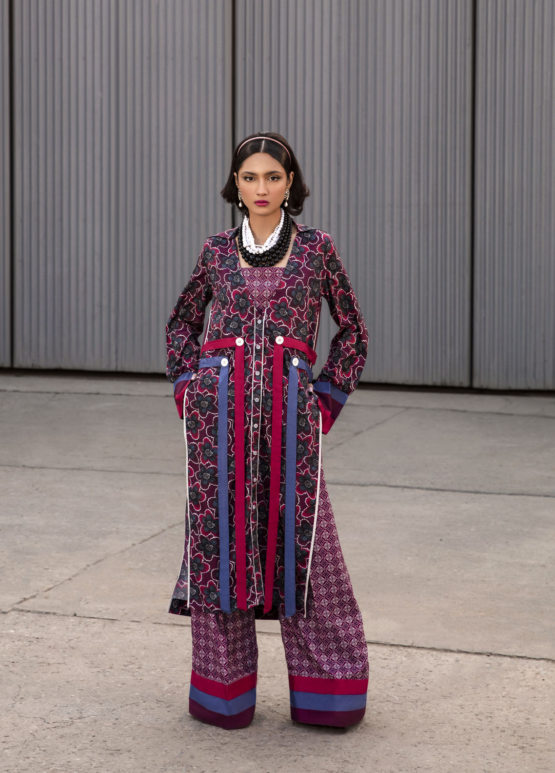 Maria Osama Khan Casual Pret Grip 2 Piece Dress MOK23TR-2 Vivid