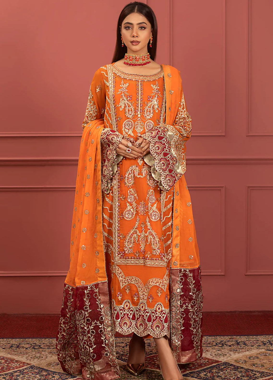 Mohagney By Freesia Premium Chiffon Collection 2023 FFD-0104 Gulistan