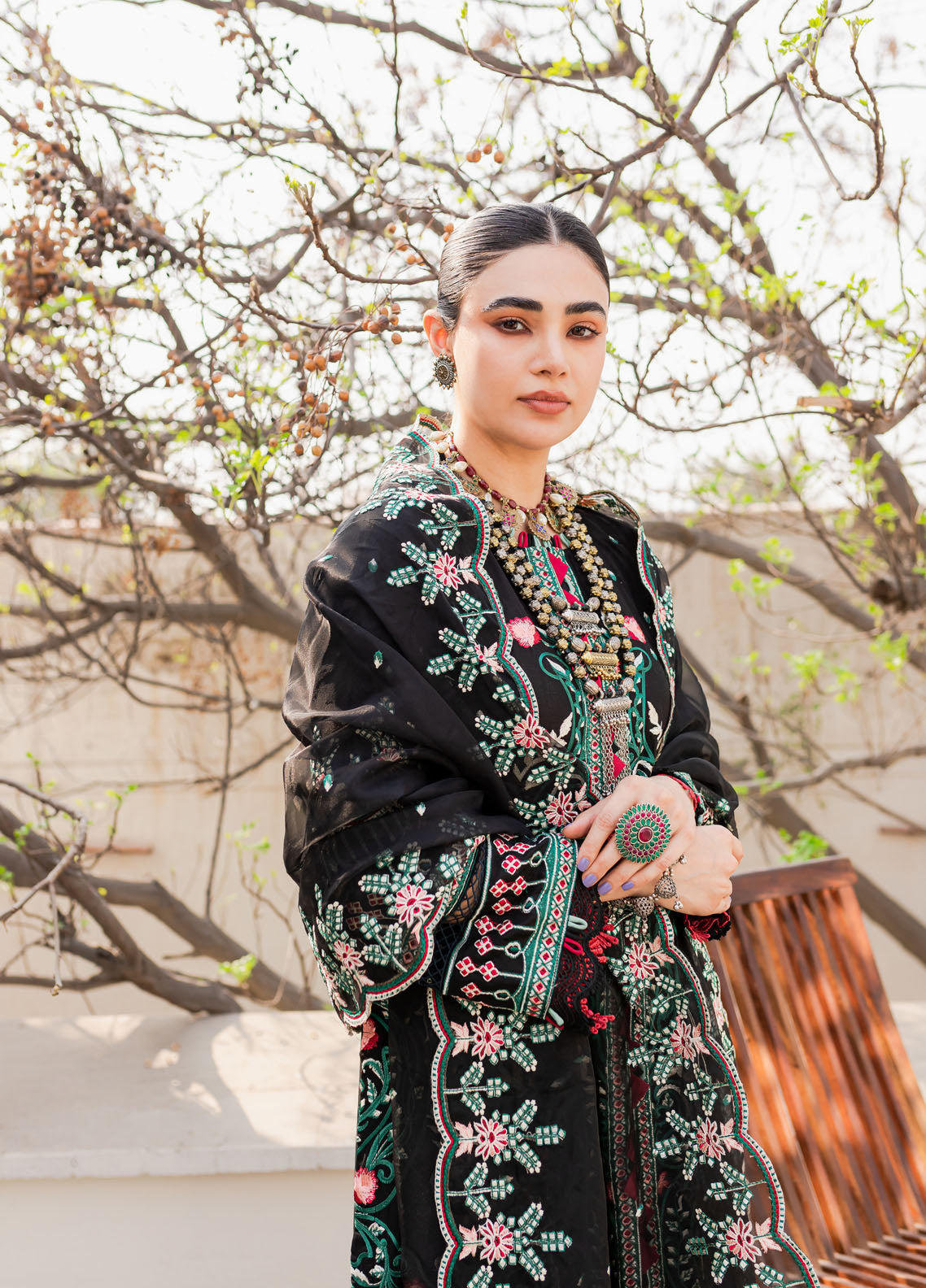 Naayas Embroidered Summer Lawn Collection NA23SL Jardin black