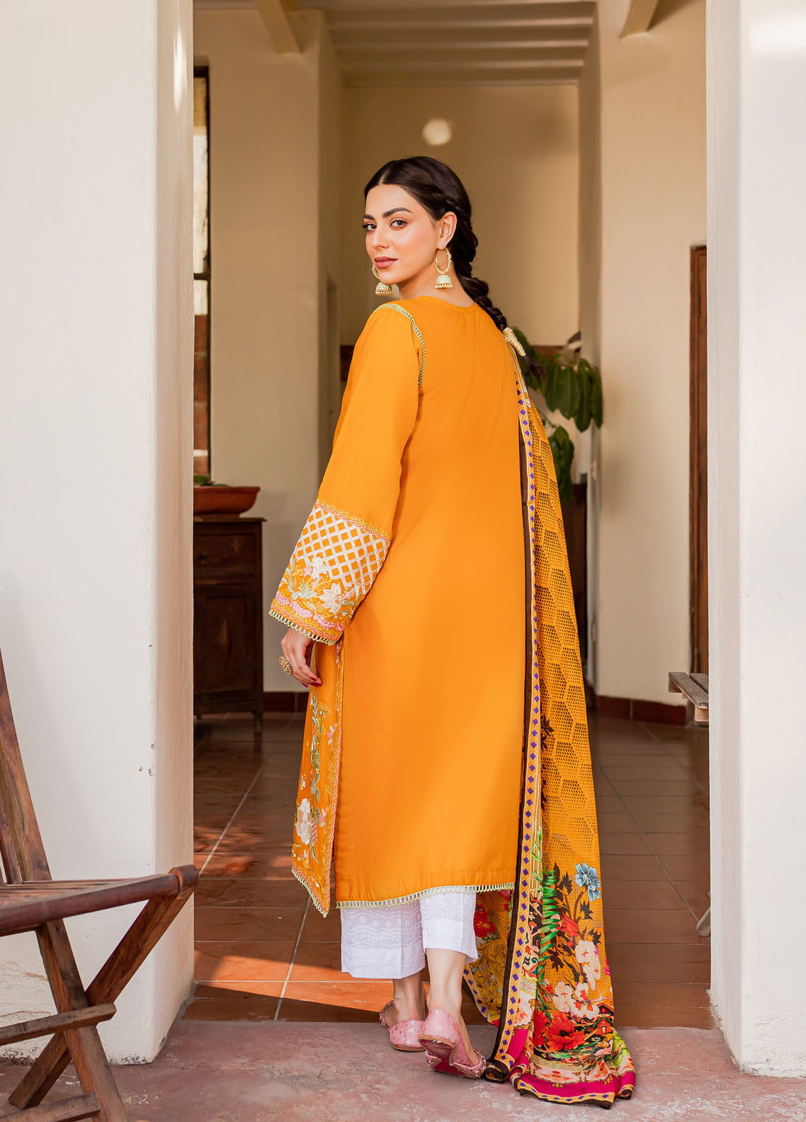 Naayas Embroidered Summer Lawn Collection NA23SL Menara mustered