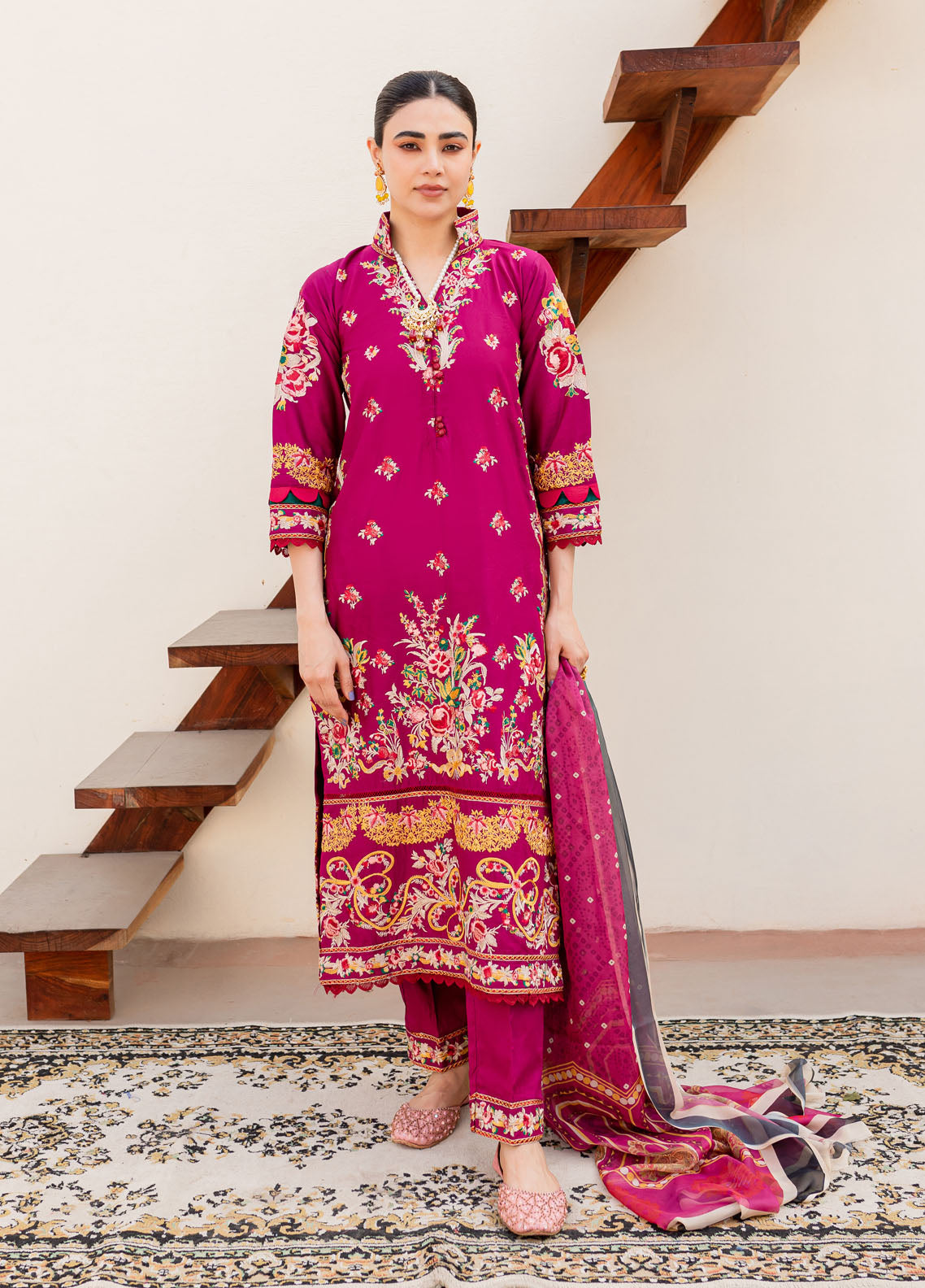 Naayas Embroidered Summer Lawn Collection NA23SL Marrakech magenta