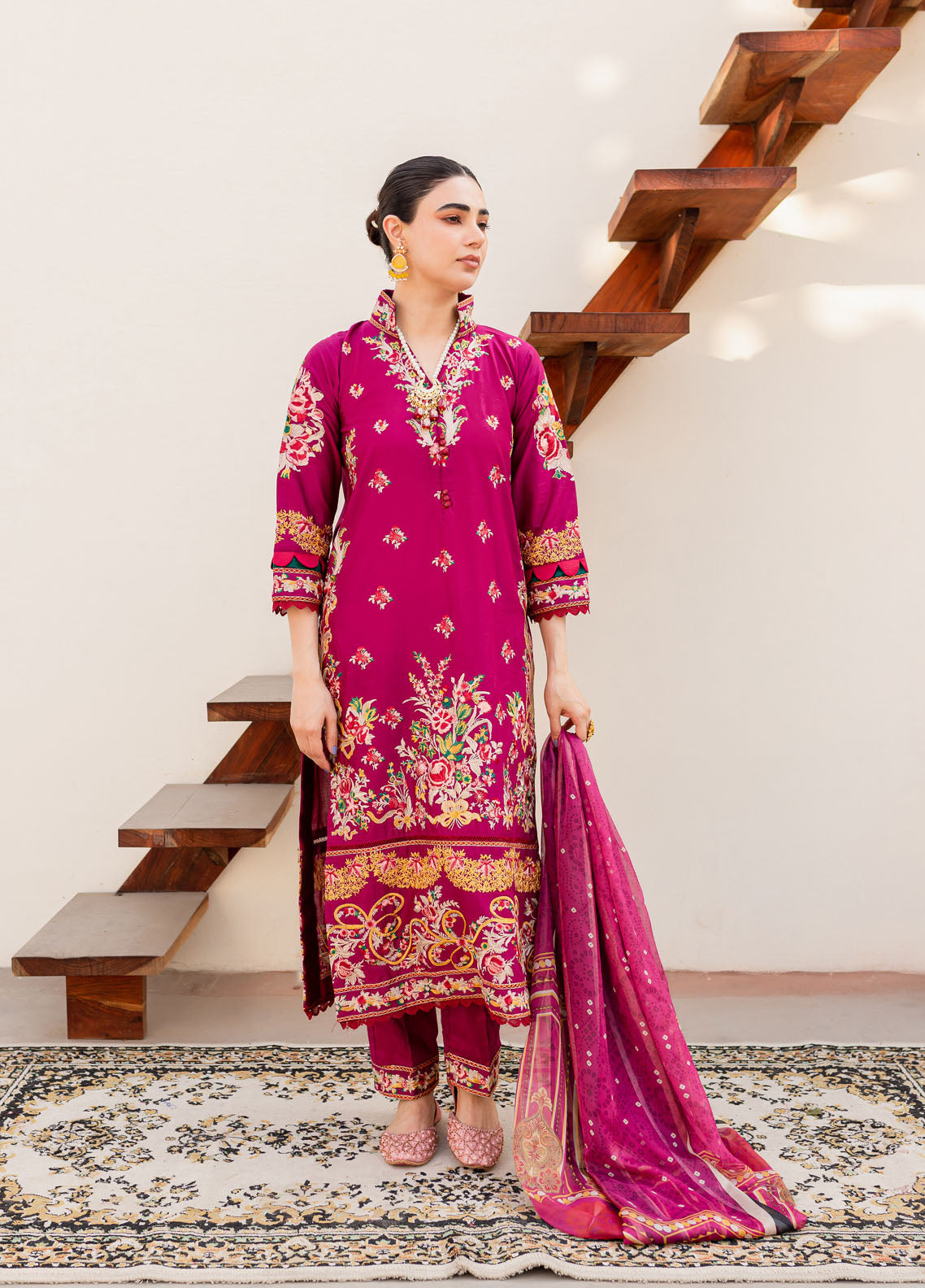 Naayas Embroidered Summer Lawn Collection NA23SL Marrakech magenta