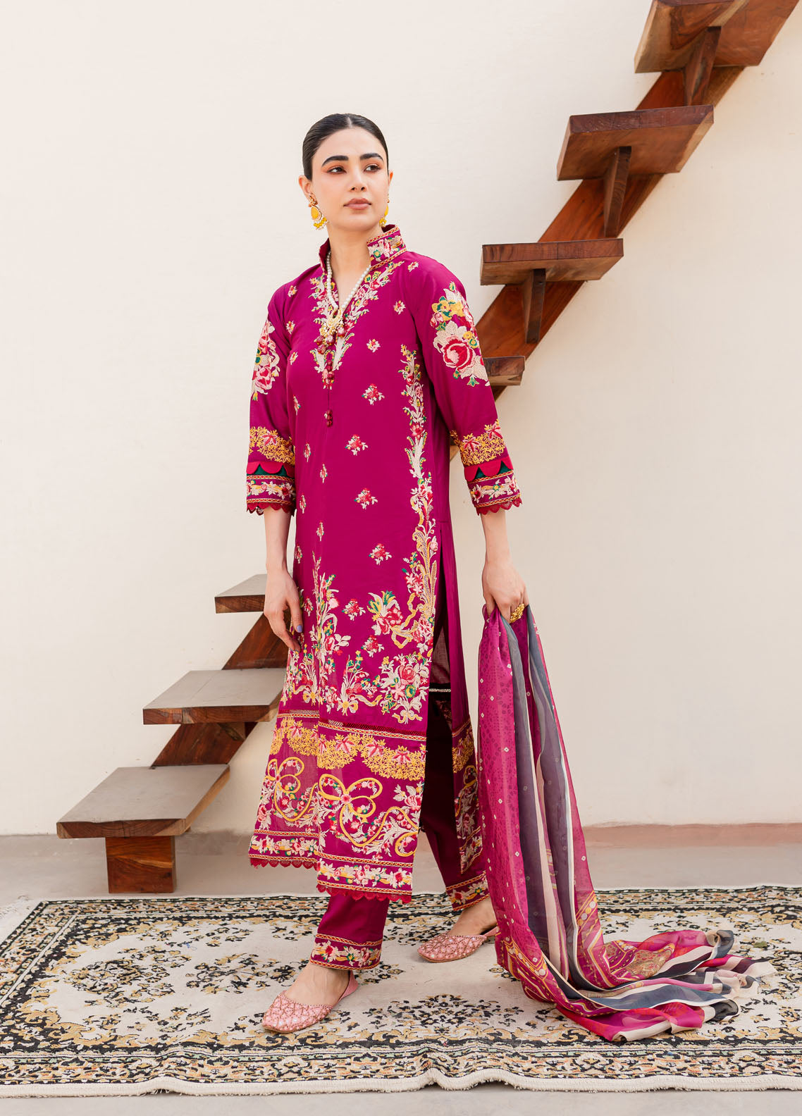 Naayas Embroidered Summer Lawn Collection NA23SL Marrakech magenta