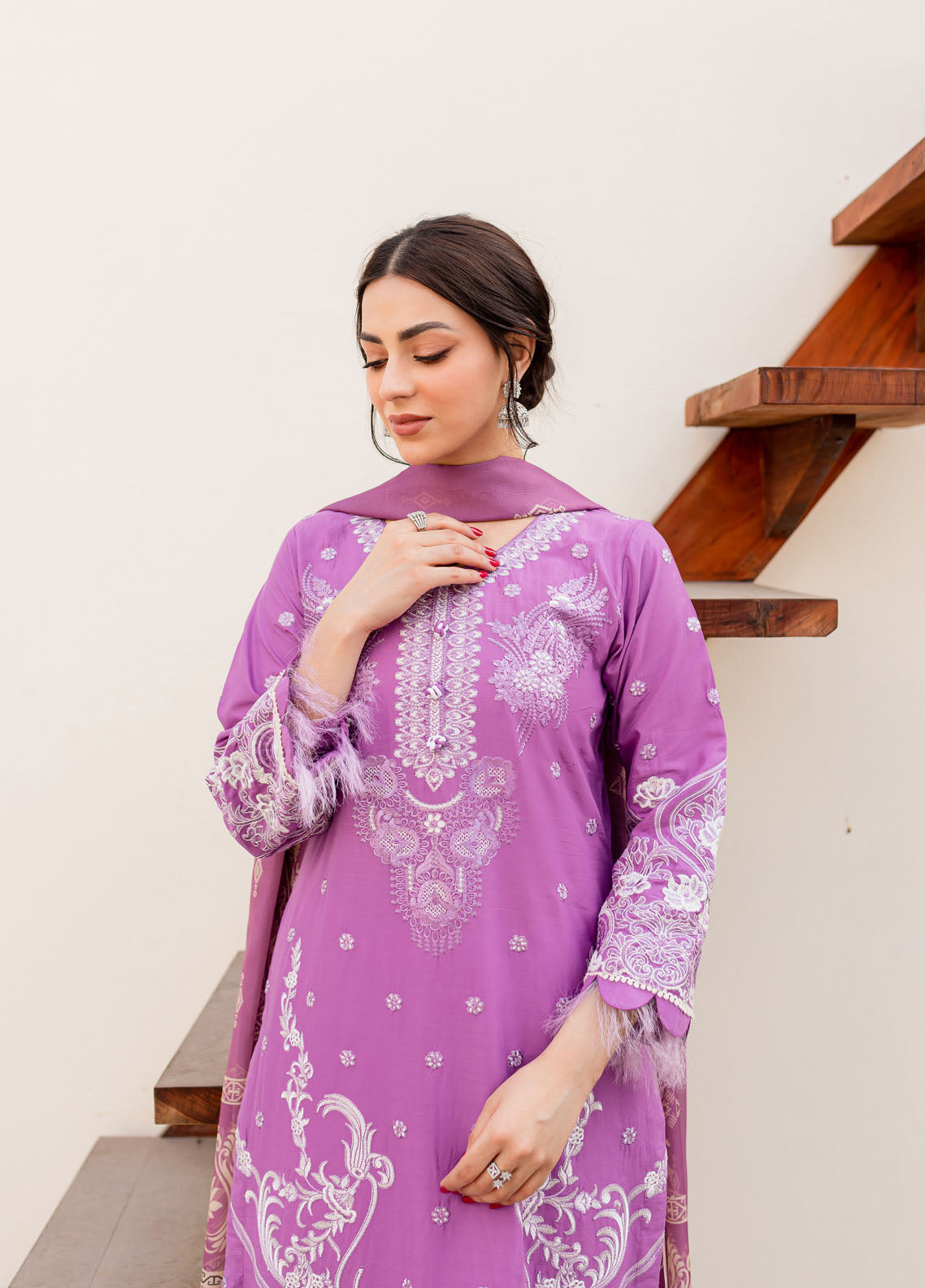 Naayas Embroidered Summer Lawn Collection NA23SL Lavender