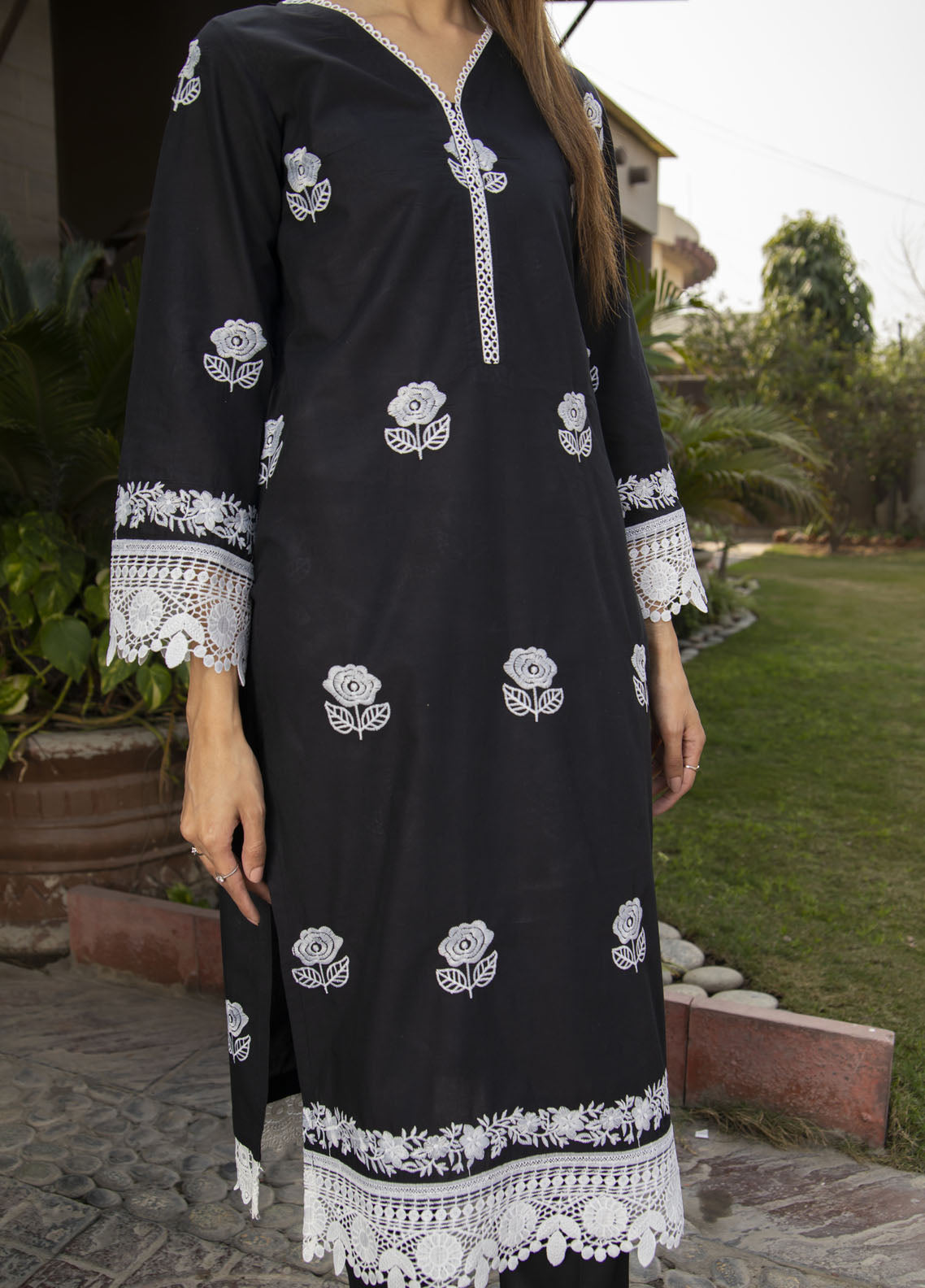 Naaz Couture Luxury Pret Embroidered Lawn Kurta NC23LL Black