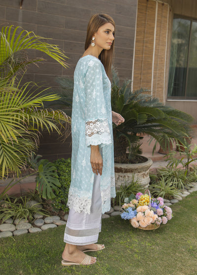 Naaz Couture Luxury Pret Embroidered Lawn Kurta NC23LL Arctic Blue