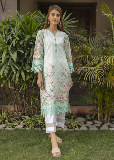 Naaz Couture Luxury Pret Embroidered Lawn Kurta NC23LL Sea Green