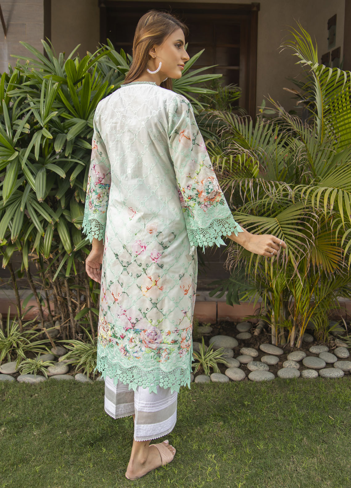 Naaz Couture Luxury Pret Embroidered Lawn Kurta NC23LL Sea Green