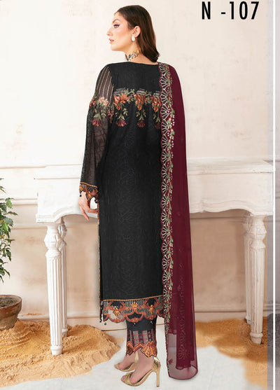 Nayab By Ramsha Embroidered Chiffon Suits Unstitched 3 Piece RSH23N N-107 - Festive Collection