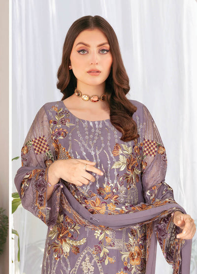 Nayab By Ramsha Embroidered Chiffon Suits Unstitched 3 Piece RSH23N N-108 - Festive Collection