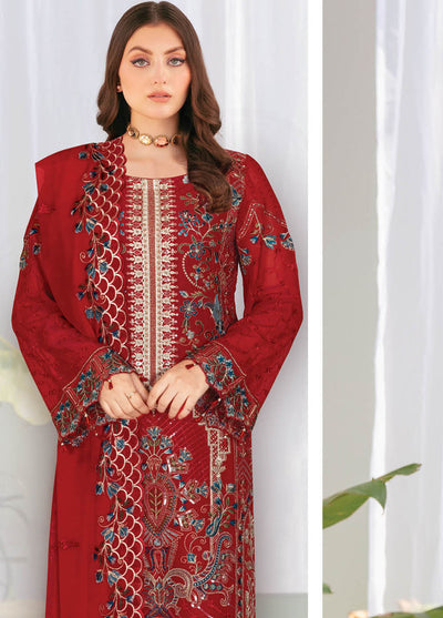 Nayab By Ramsha Embroidered Chiffon Suits Unstitched 3 Piece RSH23N N-110 - Festive Collection