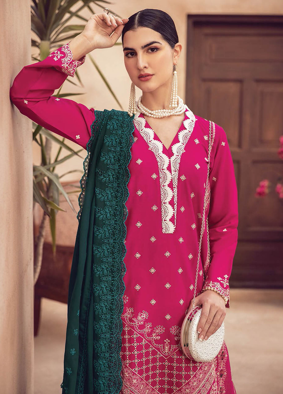 RajBari Embroidered Chikankari Suits Unstitched 3 Piece RB23CK 2A - Premium Collection