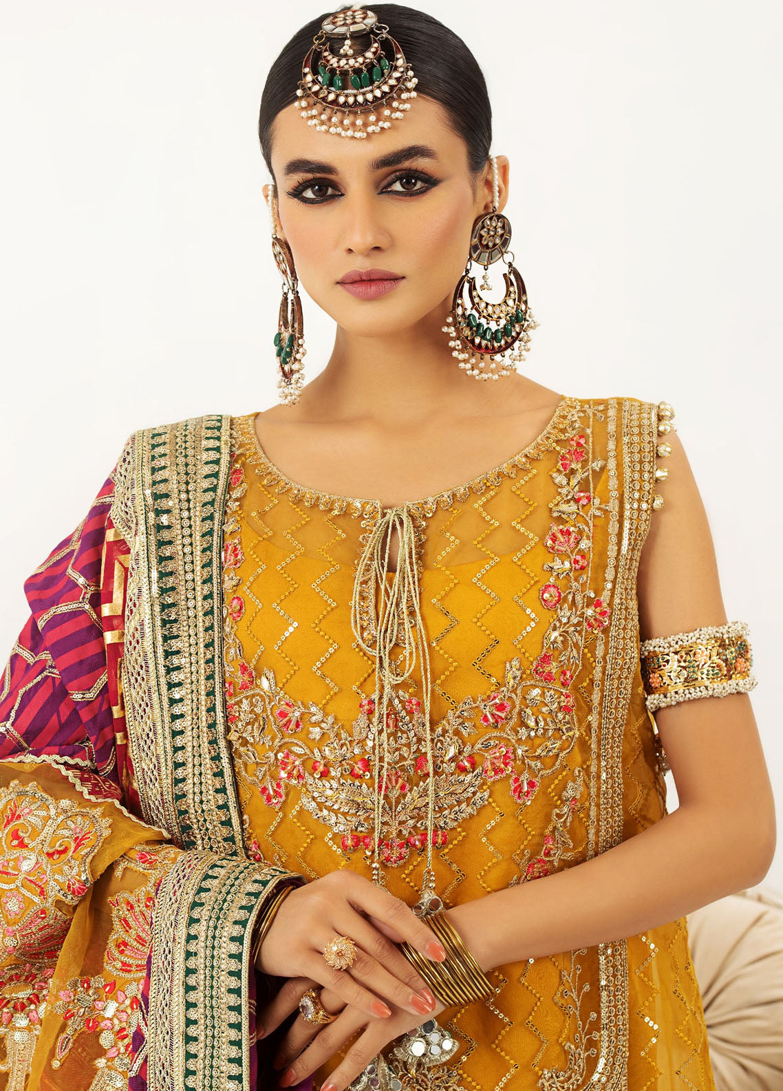 Raj Kumari By Mashq Unstitched Collection 2023 QFD0058 Sanjh