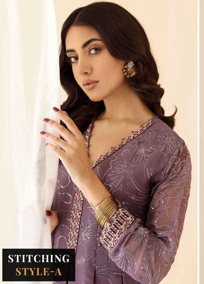 Rang-E-Mehr By Alizeh Fashion Embroidered Chiffon Suits Unstitched 3 Piece AFB23RM Aqeeq - Luxury Collection