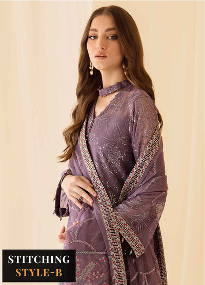 Rang-E-Mehr By Alizeh Fashion Embroidered Chiffon Suits Unstitched 3 Piece AFB23RM Aqeeq - Luxury Collection