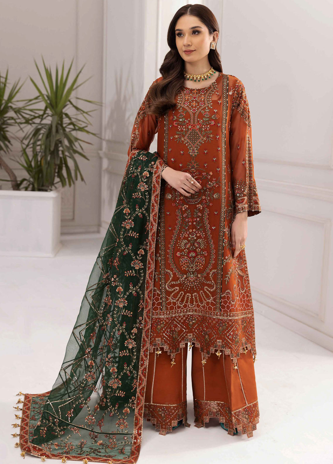 Rang-E-Mehr By Alizeh Fashion Embroidered Chiffon Suits Unstitched 3 Piece AFB23RM Aarmish - Luxury Collection