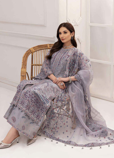 Rang-E-Mehr By Alizeh Fashion Embroidered Chiffon Suits Unstitched 3 Piece AFB23RM Rehab - Luxury Collection