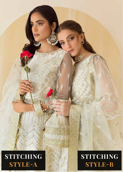 Rang-E-Mehr By Alizeh Fashion Embroidered Net Suits Unstitched 3 Piece AFB23RM Ghazal - Luxury Collection