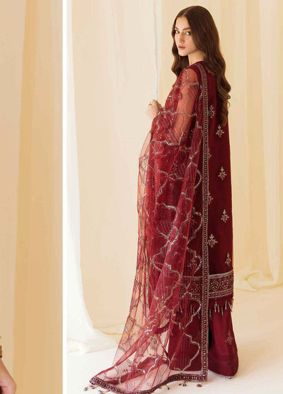 Rang-E-Mehr By Alizeh Fashion Embroidered Net Suits Unstitched 3 Piece AFB23RM Raya - Luxury Collection