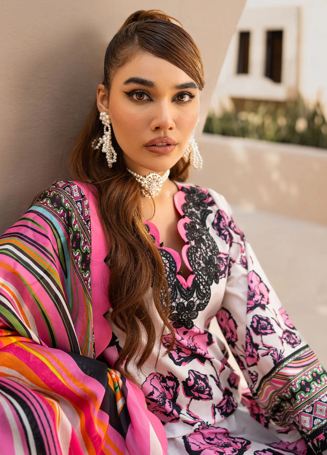 Raya By Maria Osama Khan Unstitched Collection 2023 Vol-1 MR-01 Electric Pink