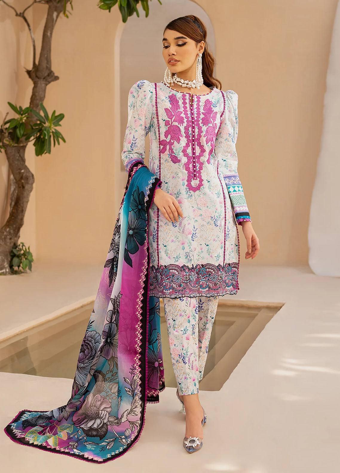 Raya By Maria Osama Khan Unstitched Collection 2023 Vol-1 MR-02 Truffle