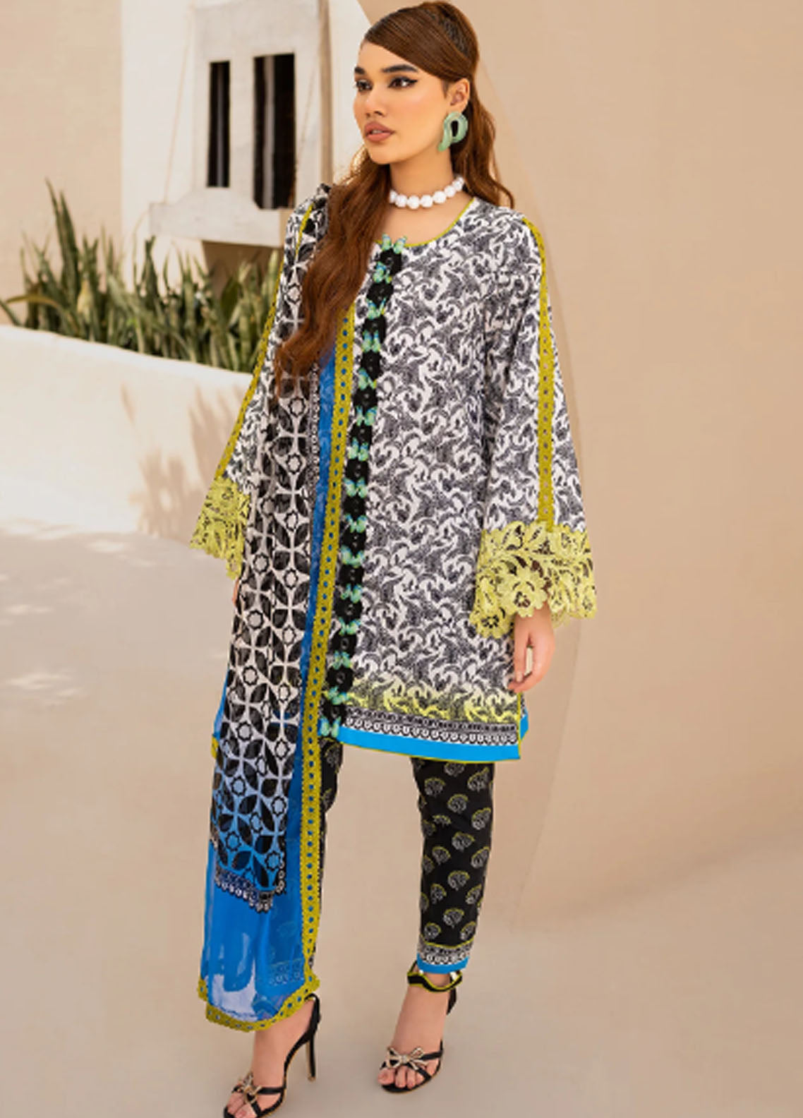 Raya By Maria Osama Khan Unstitched Collection 2023 Vol-1 MR-03 Azure