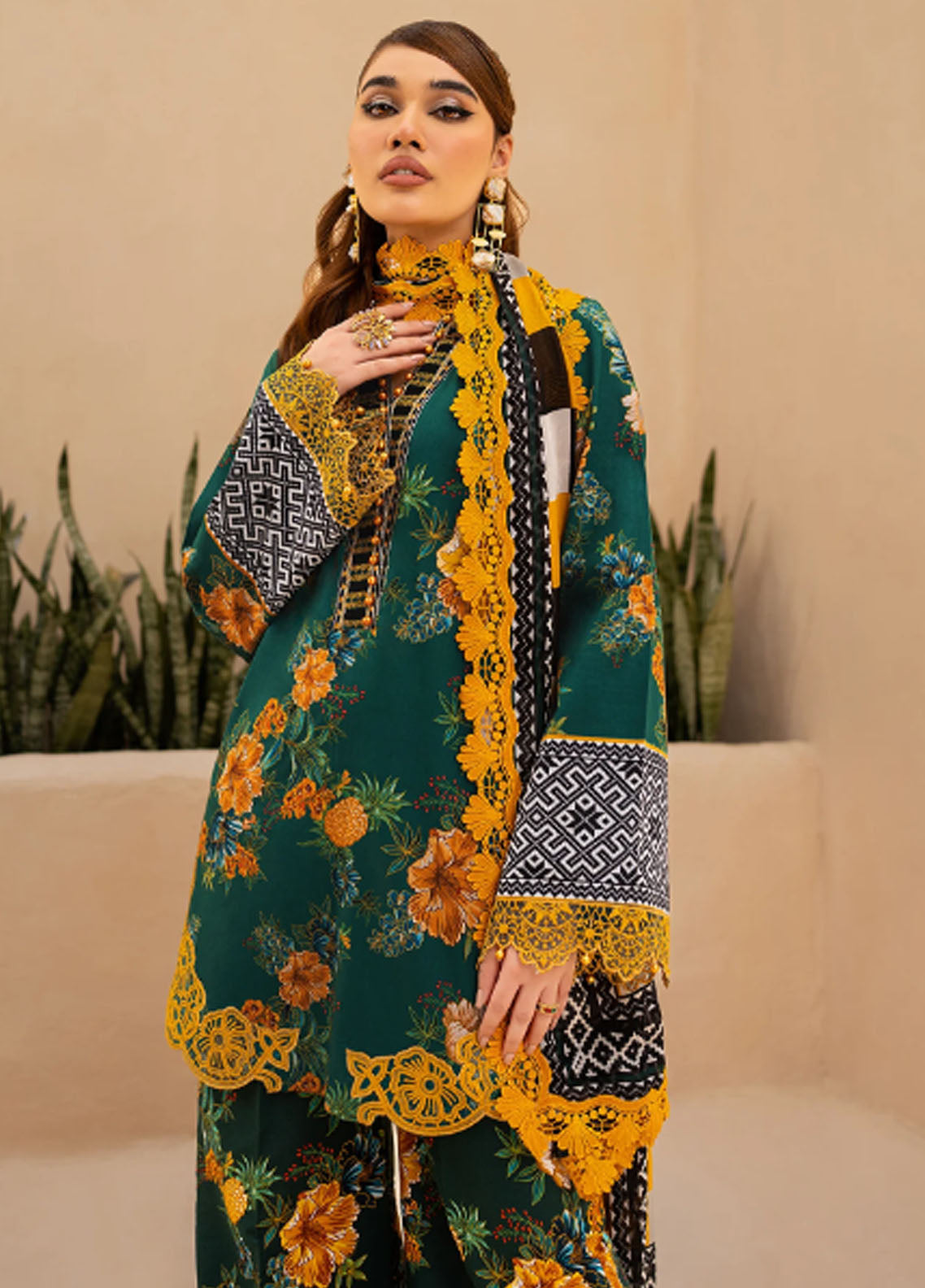 Raya By Maria Osama Khan Unstitched Collection 2023 Vol-1 MR-05 Jade