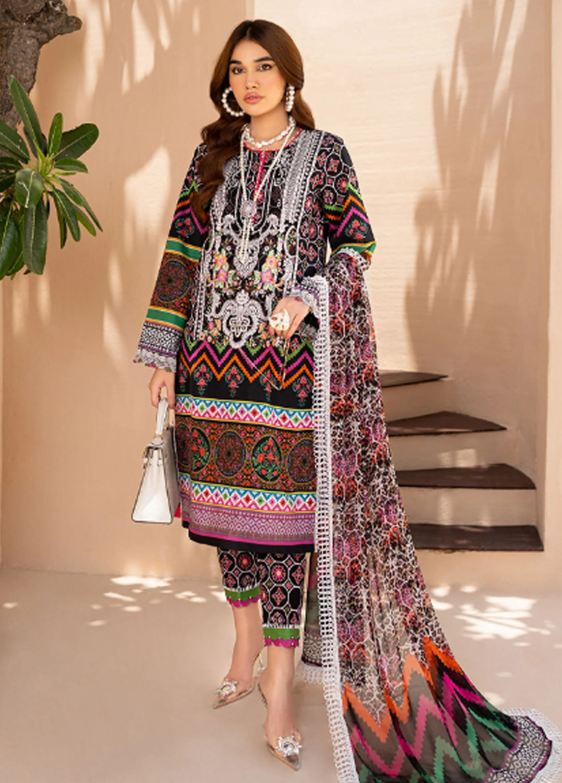 Raya By Maria Osama Khan Unstitched Collection 2023 Vol-1 MR-08 Onyx