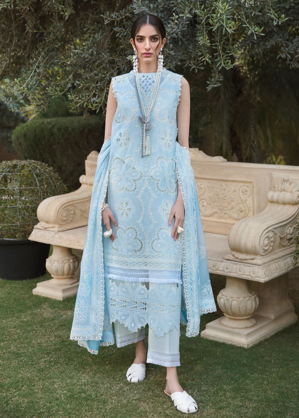Sable Vogue Embroidered Lawn Suits Unstitched 3 Piece SV23L SL-02-23-V1 ALYSSA - Luxury Collection