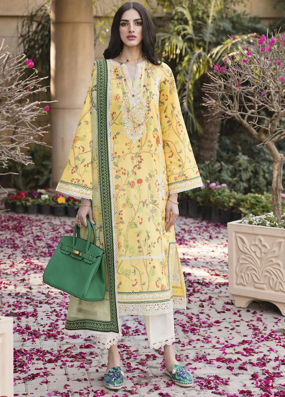 Sable Vogue Embroidered Lawn Suits Unstitched 3 Piece SV23L SL-10-23-V1 AILEEN - Luxury Collection