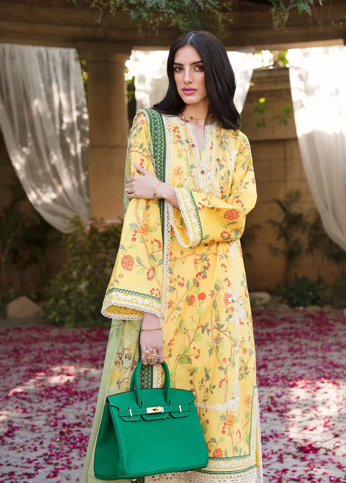 Sable Vogue Embroidered Lawn Suits Unstitched 3 Piece SV23L SL-10-23-V1 AILEEN - Luxury Collection