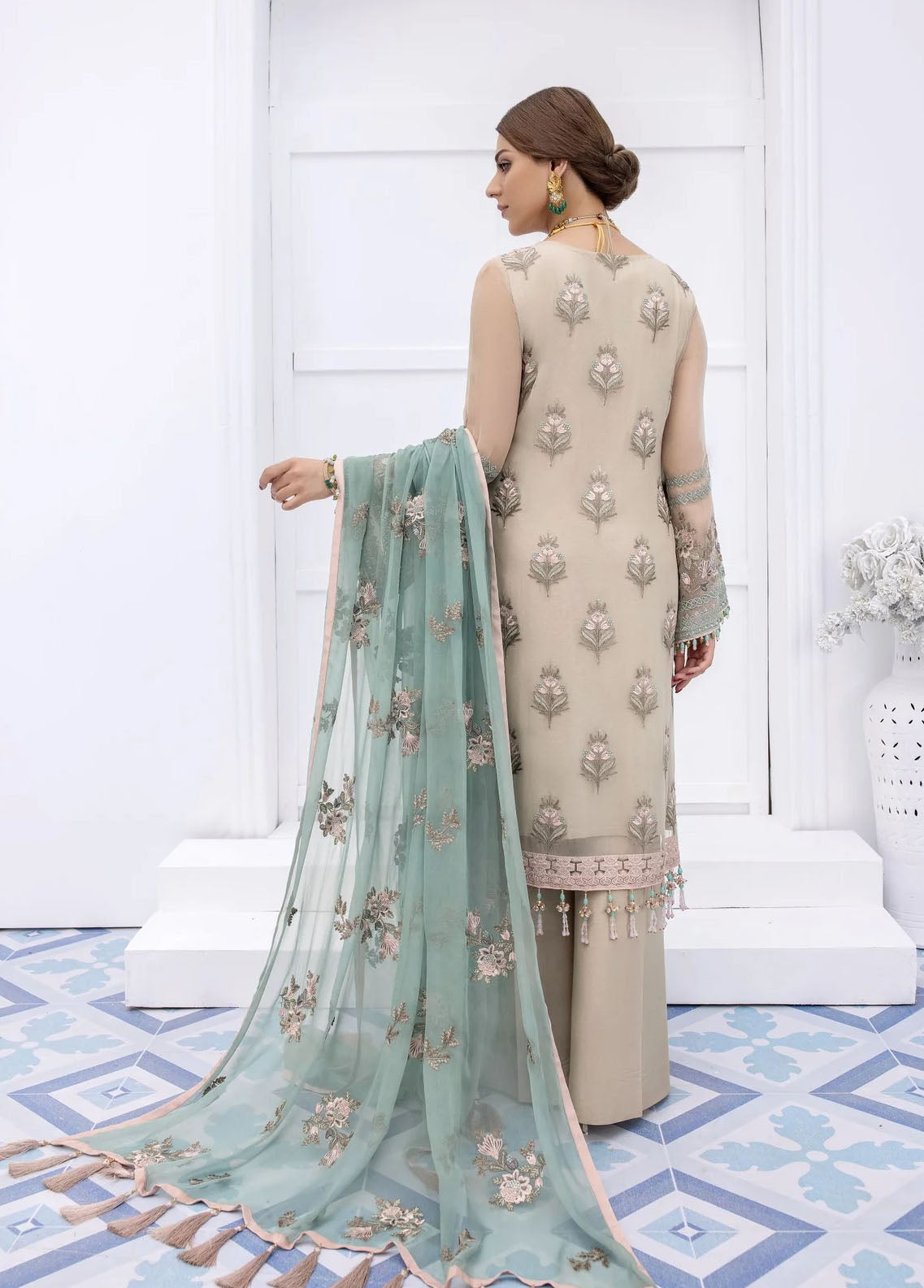 Safeera By Flossie Luxury Chiffon Collection 2023 S-809 Summer Melon