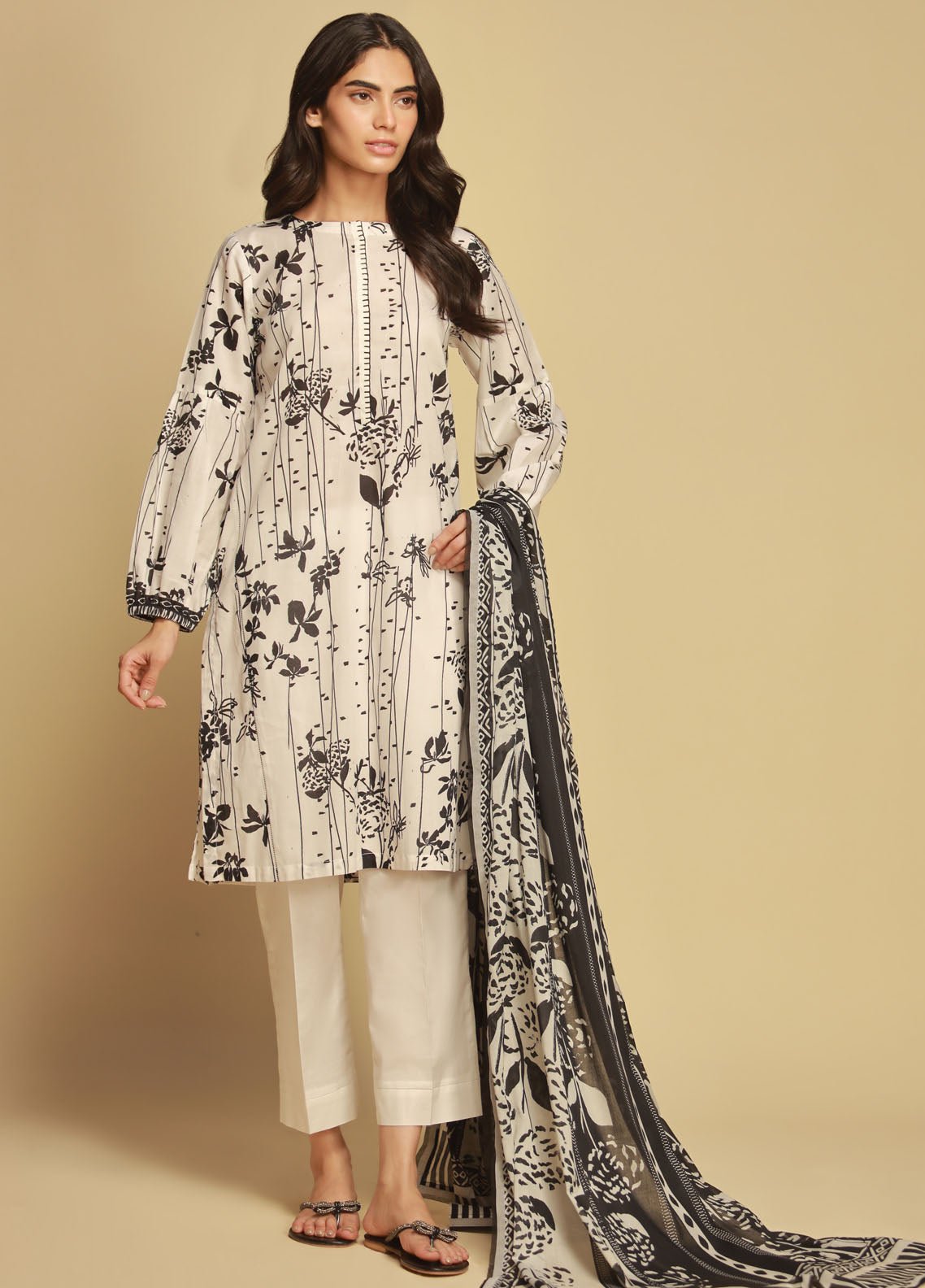 Sahar Unstitched Monochrome Summer Lawn Collection 2023 SBW-23-02