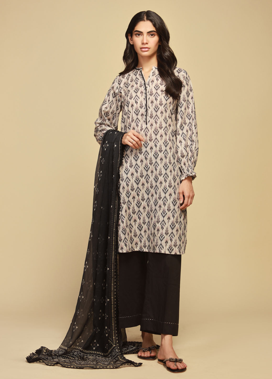 Sahar Unstitched Monochrome Summer Lawn Collection 2023 SBW-23-03