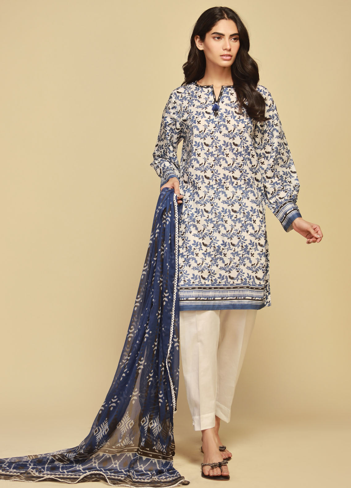 Sahar Unstitched Monochrome Summer Lawn Collection 2023 SBW-23-04