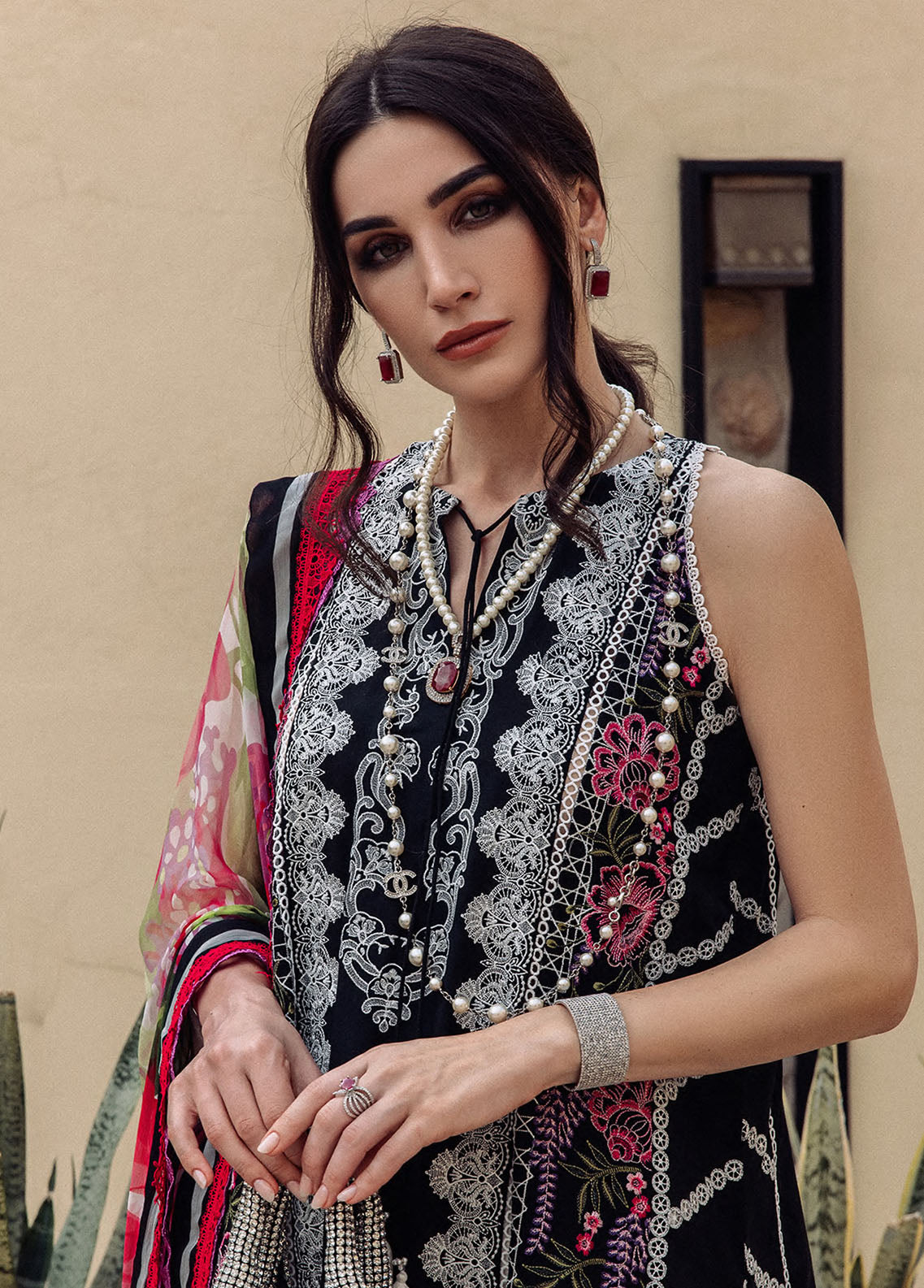 Saira Rizwan Embroidered Lawn Suits Unstitched 3 Piece SR23L SR-04 Salvia - Luxury Collection