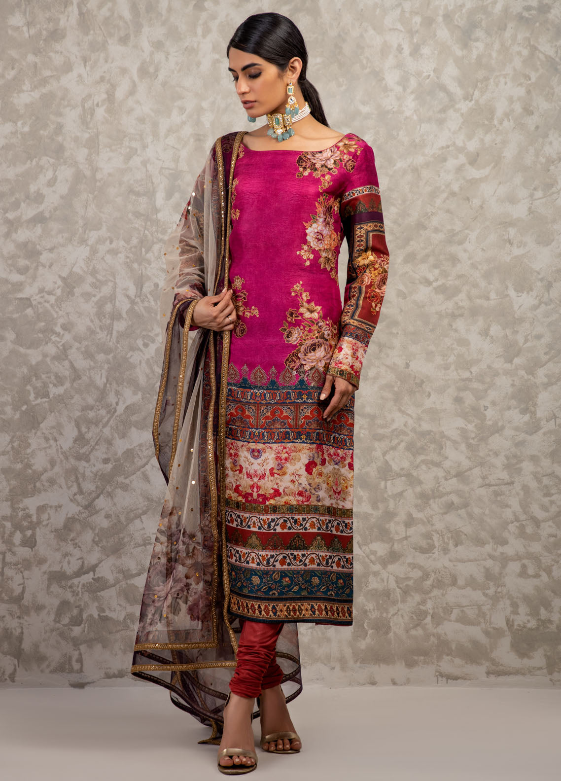 Shamaeel Ansari Luxury Pret Embroidered Silk Shirt AM-02