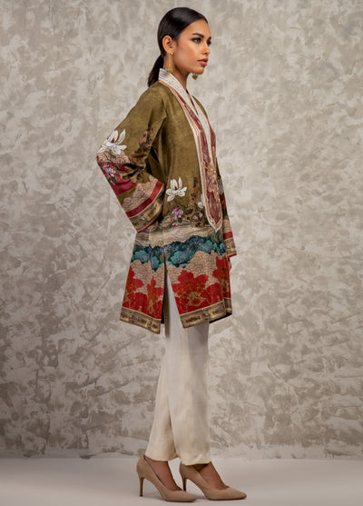 Shamaeel Ansari Luxury Pret Embroidered Silk Shirt AM-05