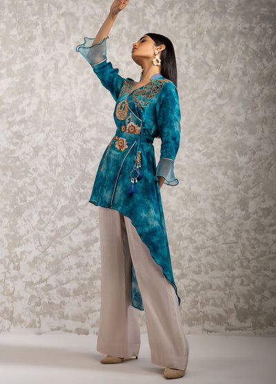 Shamaeel Ansari Luxury Pret Embroidered Silk Shirt AM-11