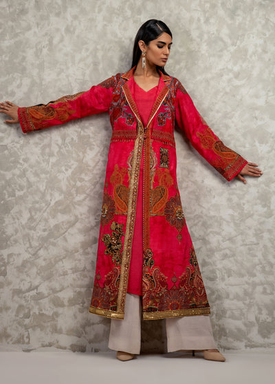 Shamaeel Ansari Luxury Pret Embroidered Silk Shirt AM-15