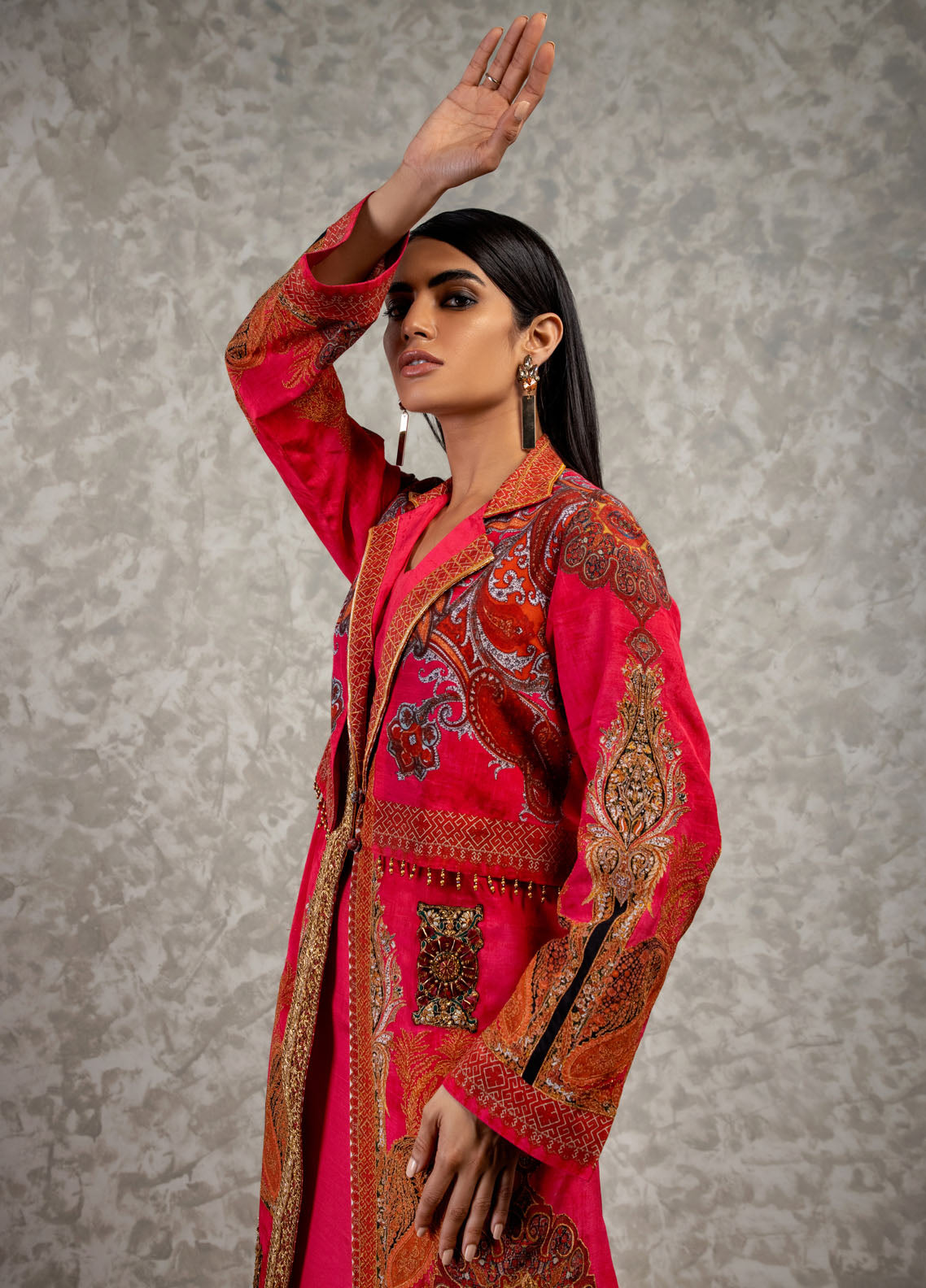 Shamaeel Ansari Luxury Pret Embroidered Silk Shirt AM-15