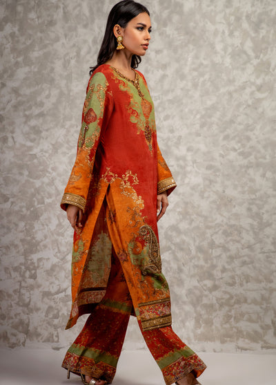 Shamaeel Ansari Luxury Pret Embroidered Silk Shirt AM-16